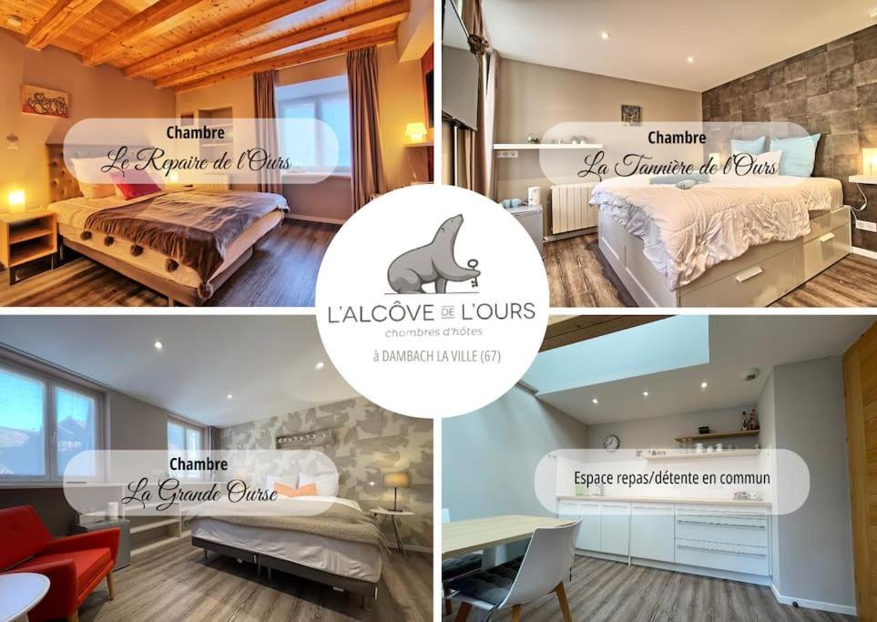 La Taniere De L'Ours - L'Alcove De L'Ours - Chambre Cosy 2 Pers Dambach la Ville Bagian luar foto
